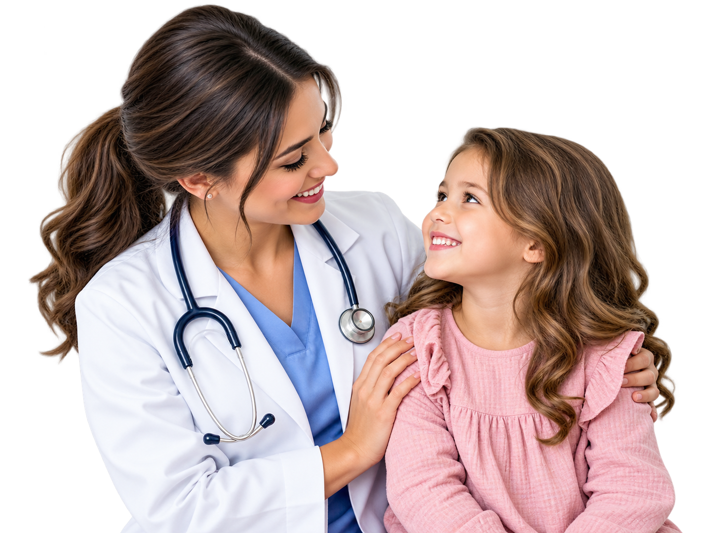 Doctor caring for a happy child